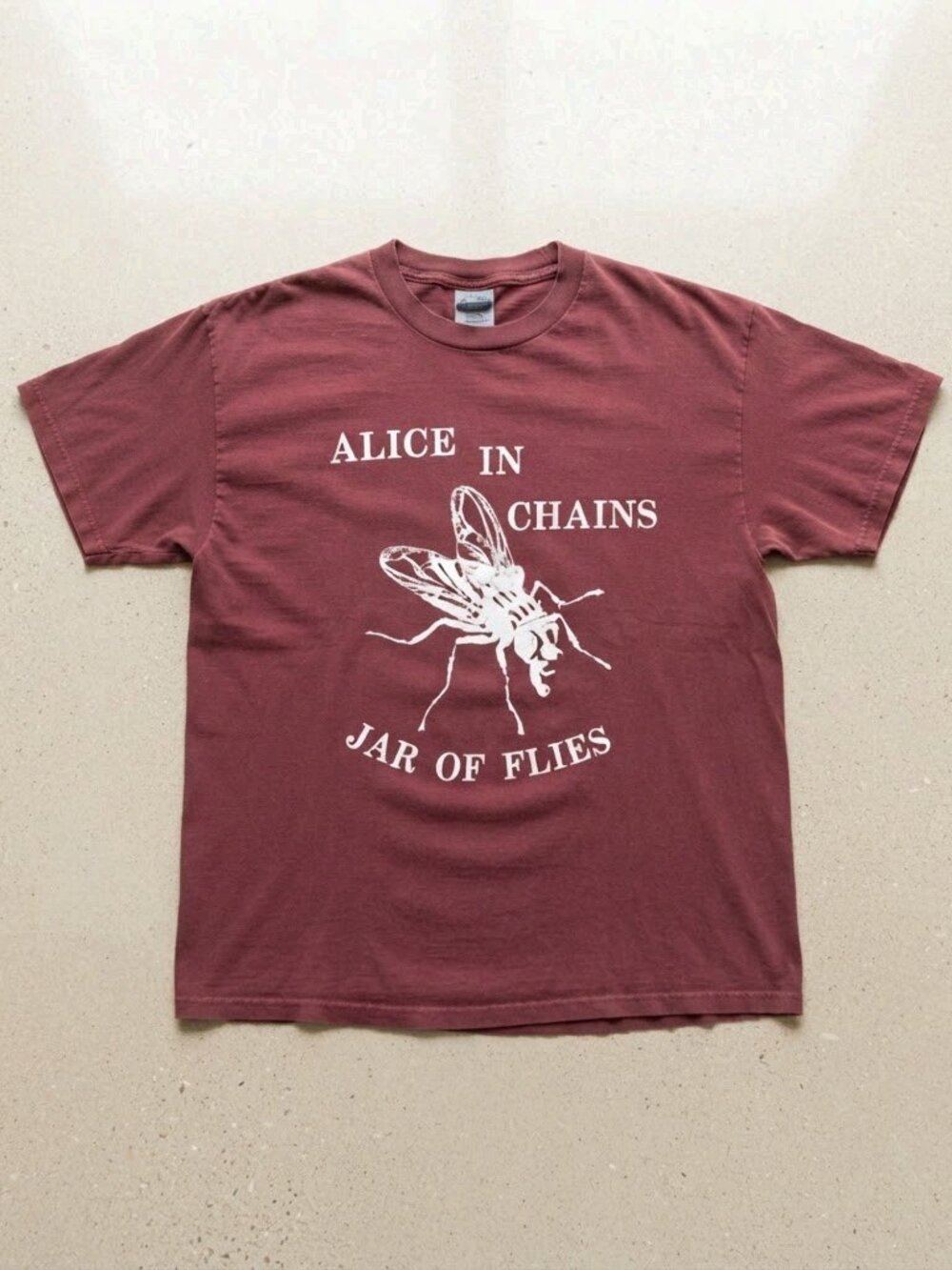 Alice in Chains Jar of Flies Burgundy Graphic T-Shirt, Vintage Grunge Band Tee,